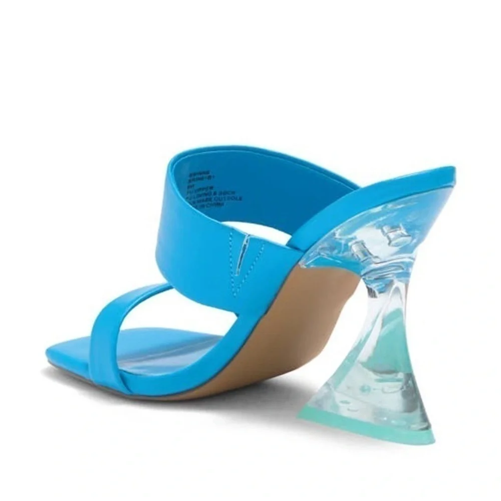Nwt Steven New York Brinne Lucite Strappy Sandal Light Blue Size 7.5
